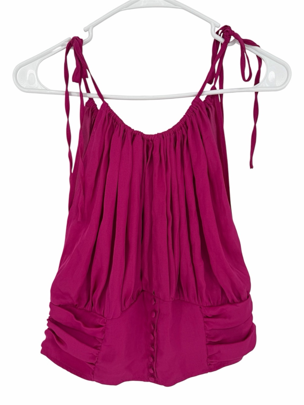 Free People Shoulder Tie Boho Tank Top Red Berry Pink - Size L
